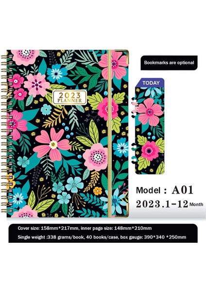 Planlayıcı Defter, Haftalık Aylık Planlayıcı, 8,4 Inç x 6 Inç, Yer Işaretli Spiral Planlayıcı Defter A01 (Yurt Dışından)