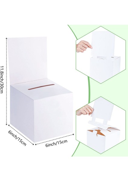 30 Paket Çekiliş Kutuları Oy Sandığı Çekiliş Kutusu Bilet Yuvası ve Çıkarılabilir Yardım Kutusu ile Bağış Toplama Için Bağış Kutusu (Yurt Dışından)