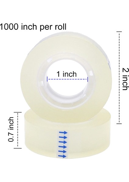 12 x Şeffaf Bant Yedekleri, Şeffaf Bant, Ofis, Ev, Okul Için Çok Amaçlı Şeffaf Parlak Bant (Yurt Dışından)