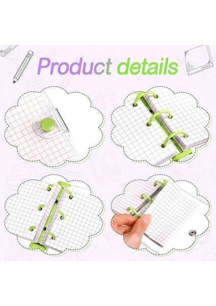 Takım Mini Temizle 3 Halka Bağlayıcı Kapakları Bağlayıcı Iç Kağıt Torba Şeffaf Yumuşak Pvc Defter Kapatma Bağlayıcı (Yeşil, Mor) (Yurt Dışından) indirimleri