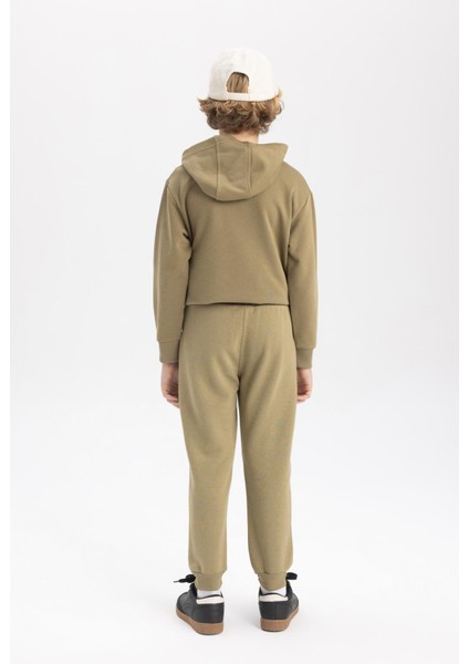 Erkek Çocuk Baskılı Beli Bağcıklı Lastikli Paça Cepli Jogger Eşofman Altı B8927A823CW