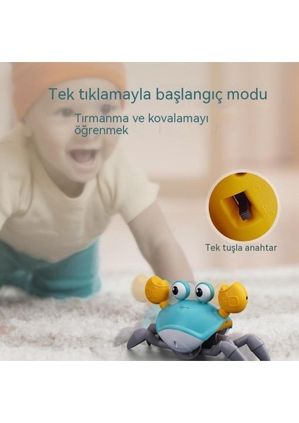 Çocuk Otomatik Kurmalı Yengeç Oyuncağı - Yeşil