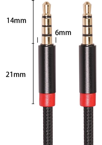 Altın Kaplama Örgülü Aux 0,5 mm Giriş Ses - Uzatma 2 M (Yurt Dışından)