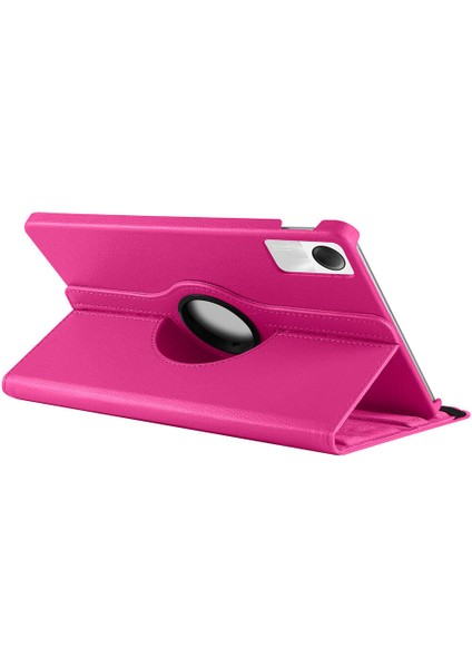 Xiaomi Redmi Pad Se Pu Deri Dönebilen Standlı Kılıf Koyu Pembe