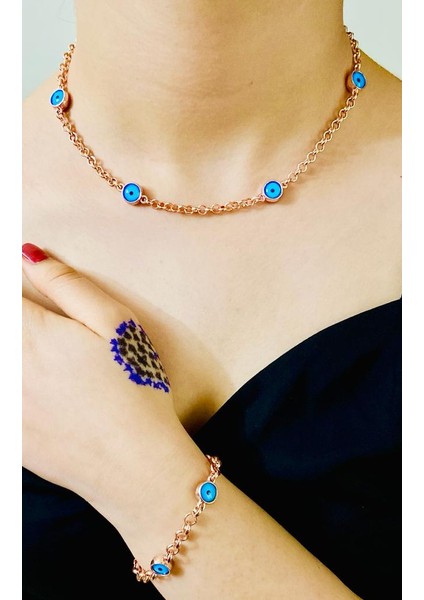 Su Geçirmez 2 Yıl Garantili Çelik Kordon Şık Kadın Kol Saati+Nazarlıklı Set fırsatları