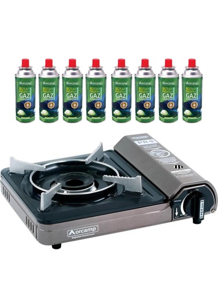 Portatif Kamp Ocağı - Gaz Stop Emniyetli - 8 Adet 227 Kartuş
