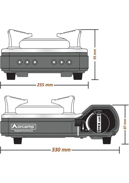 Portatif Kamp Ocağı - Gaz Stop Emniyetli - 8 Adet 227 Kartuş fiyatları