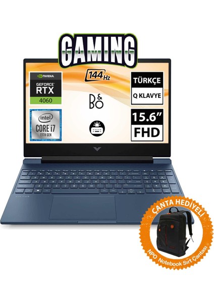 Hp Victus 15-FA1054NT 8U844EA03 I7-13700H 32GB 512SSD RTX4060 15.6" Fullhd Freedos Taşınabilir BILGISAYAR-CNT004