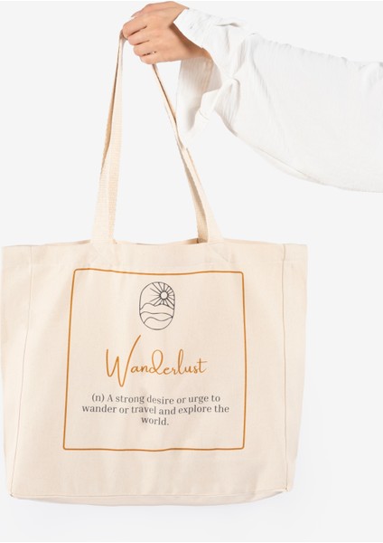 "wanderlust" Canvas Tote Omuz ve Plaj Çantası fiyatları