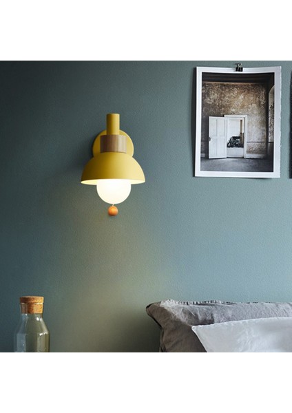 LED Duvar Lambası Anahtarı ile Ahşap Aplik Işıkları Kapalı Aydınlatma Ev Dekor Başucu Yatak Odası Oturma Odası Ampul D (Yurt Dışından) modelleri