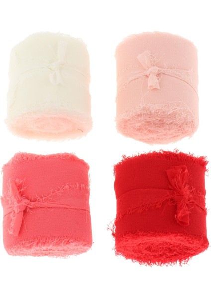 4x Saçaklı Ş Ipek Kurdele Yıpranmış Kenarlar Ş Sevgililer Günü Için Kırmızı (Yurt Dışından) modelleri