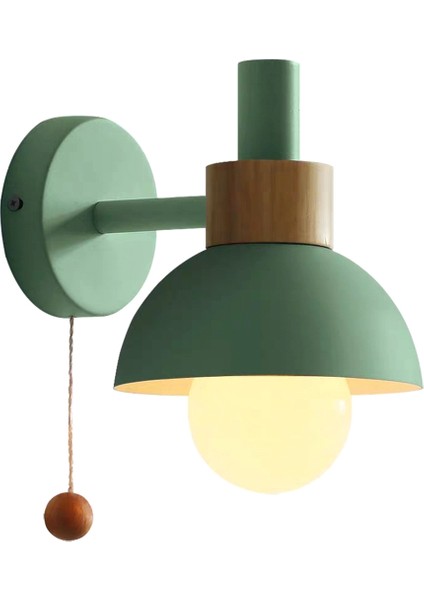 LED Duvar Lambası Anahtarı ile Ahşap Aplik Işıkları Kapalı Aydınlatma Ev Dekor Başucu Yatak Odası Oturma Odası Ampul B ile (Yurt Dışından)