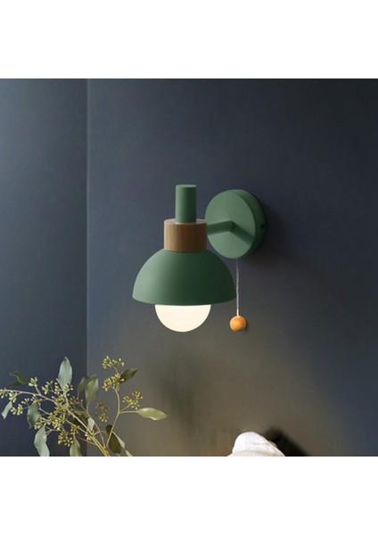 LED Duvar Lambası Anahtarı ile Ahşap Aplik Işıkları Kapalı Aydınlatma Ev Dekor Başucu Yatak Odası Oturma Odası Ampul B ile (Yurt Dışından) indirimleri
