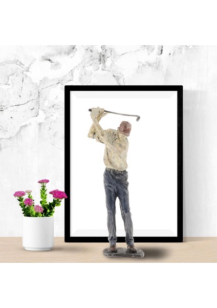 Golfçü Heykeli Süs Figürleri Kitaplık Dekorasyon B (Yurt Dışından) fırsatları