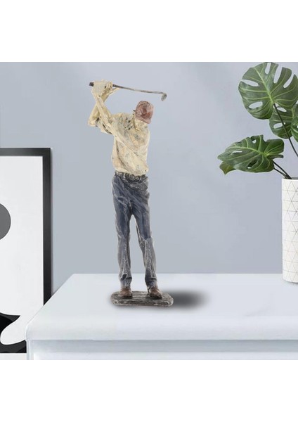 Golfçü Heykeli Süs Figürleri Kitaplık Dekorasyon B (Yurt Dışından) indirimleri