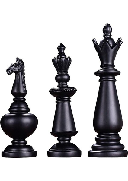 3 Reçine Satranç Heykelcik Şövalye Heykeli Heykel Süsleme (Yurt Dışından)