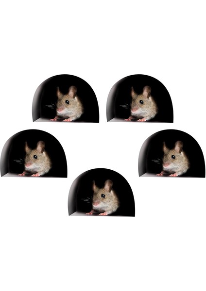 5 Paket 3D Karikatür Fareler Çıkartmaları Süpürgelik Oard B (Yurt Dışından)