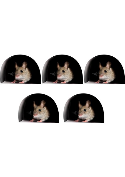 5 Paket 3D Karikatür Fareler Çıkartmaları Süpürgelik Oard B (Yurt Dışından)