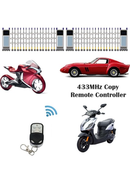 433MHZ Uzaktan Kumanda Elektronik Kapı Garaj Kapısı Açacağı Uzaktan Kumanda Teksir Öğrenme Kodu Araba Anahtarı-5 Adet (Yurt Dışından)