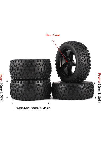 Adet 85MM Lastik Jant Lastiği 144001 144010 124007 124017 124019 1/10 1/12 1/14 Rc Araba Off Road (Yurt Dışından)