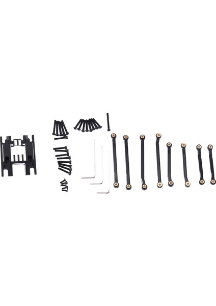 Metal Kızak Plakası ve Yüksek Boşluklu Süspansiyon Bağlantı Seti 9736 9749 TRX4M 1/18 Rc Araba Yükseltme Parçaları Aksesuarları, Siyah (Yurt Dışından) modelleri