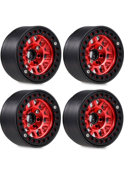 4 Adet 1.9 Metal Beadlock Tekerlek Göbeği Jant 1/10 Rc Paletli Eksenel SCX10 90046 AXI03007 Trx4 Redcat D90, Kırmızı (Yurt Dışından)