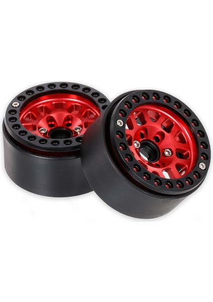 4 Adet 1.9 Metal Beadlock Tekerlek Göbeği Jant 1/10 Rc Paletli Eksenel SCX10 90046 AXI03007 Trx4 Redcat D90, Kırmızı (Yurt Dışından)