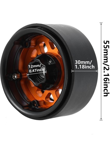 4 Adet 1.9 Metal Beadlock Tekerlek Göbeği Jant 1/10 Rc Paletli Eksenel SCX10 90046 AXI03007 Trx4 Redcat D90, Kırmızı (Yurt Dışından)