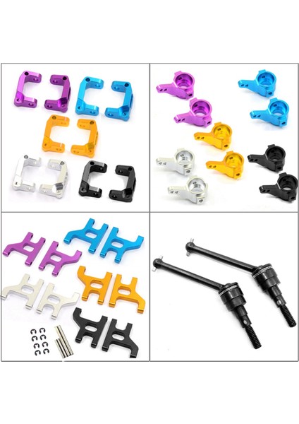 Metal Ön Direksiyon Kupası C Hub Taşıyıcı Süspansiyon Kolu Tahrik Mili 1/10 Rc Paletli CC01 Yükseltme Parçaları, Gümüş (Yurt Dışından) modelleri