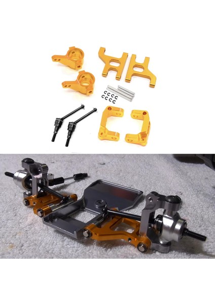 Metal Ön Direksiyon Kupası C Hub Taşıyıcı Süspansiyon Kolu Tahrik Mili 1/10 Rc Paletli CC01 Yükseltme Parçaları, Gümüş (Yurt Dışından) indirimleri