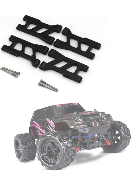 4 Adet Metal Ön ve Arka Süspansiyon Kolu Seti 7630 Latrax 1/18 Rc Araba Yükseltme Parçaları Aksesuarları, Siyah (Yurt Dışından)