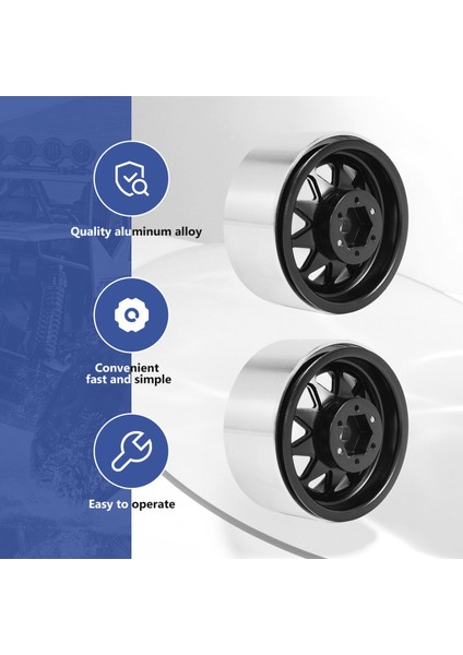 4pcs Derin Tabak Vagonu 1.9 Metal Beadlock Tekerlek Göbeği 1/10 Rc Paletli Eksenel SCX10 90046 Traxxas Trx4 RC4WD D90,4 (Yurt Dışından)
