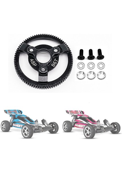 Slash 2WD Vxl Bandit Stampede Drag Slash Yükseltme Parçaları Için Sertleştirilmiş Çelik 48P Düz Dişli, 86T (Yurt Dışından)