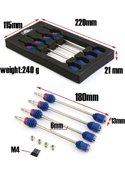 Metal Çelik Ön ve Arka Tahrik Mili Aksı Cvd 5451R 1/10 E-/e-/t-/ Rc Araba Yükseltme Parçaları (Yurt Dışından)