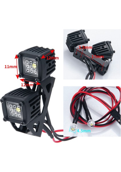 Modifiye Far Spot Araba Üst Işıklar Tampon Işıkları Eksenel SCX10 Trx4 Trx6 1/10 Rc Paletli Araba, C Siyah (Yurt Dışından)
