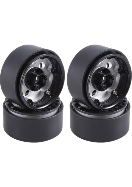 4 Adet 1.9 Metal Beadlock 8 Yuvarlak Delikli Tekerlek Göbeği Jant 1/10 Rc Paletli Eksenel SCX10 90046 AXI03007 Trx4 Redcat D90, Gümüş (Yurt Dışından)