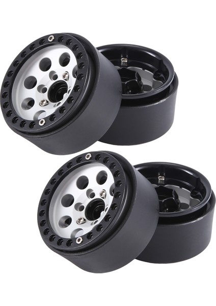 4 Adet 1.9 Metal Beadlock 8 Yuvarlak Delikli Tekerlek Göbeği Jant 1/10 Rc Paletli Eksenel SCX10 90046 AXI03007 Trx4 Redcat D90, Gümüş (Yurt Dışından)