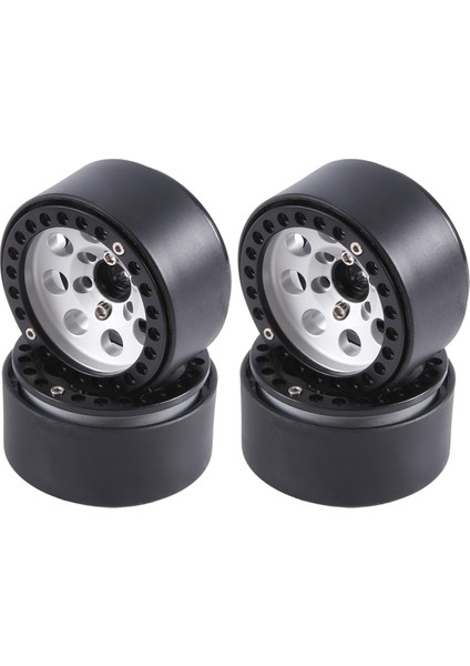 4 Adet 1.9 Metal Beadlock 8 Yuvarlak Delikli Tekerlek Göbeği Jant 1/10 Rc Paletli Eksenel SCX10 90046 AXI03007 Trx4 Redcat D90, Gümüş (Yurt Dışından)