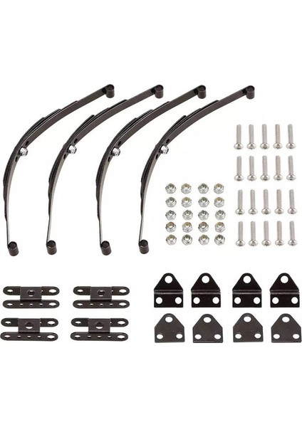 4 Adet Sert Yaprak Yaylı Süspansiyon Paslanmaz Çelik Çubuk 1/10 Paletli Araba Eksenel SCX10 F350 D90 Kamyon (Yurt Dışından)