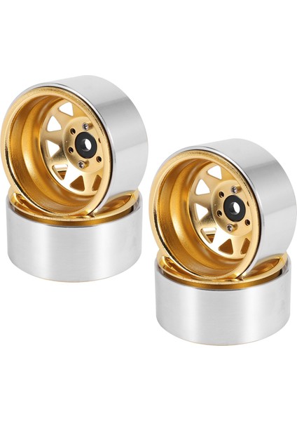 4 Adet Vagon Metal 1.9 Beadlock Tekerlek Göbeği Jant 1/10 Rc Paletli Eksenel SCX10 90046 Trx4 D90 (Yurt Dışından)