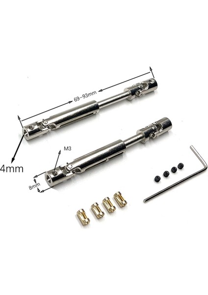 MN78 Metal Tahrik Mili Cvd Tahrik Mili 3mm Ila 4mm Mil Kovanı Için MN78 Mn-78 Mn 78 1/12 Rc Araba Yükseltme Parçaları (Yurt Dışından)