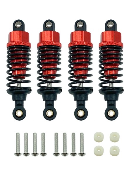 4 Adet Alüminyum Alaşımlı Amortisörler Amortisör Seti Tt-01 TT01 Tt-02 TT02 1/10 Rc Araba Yükseltme Parçaları, Kırmızı (Yurt Dışından)