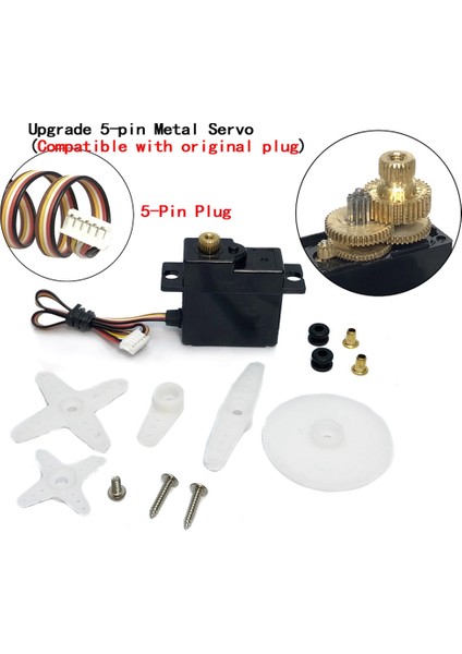 5 Telli Metal Dişli Servo 144001 144002 124018 124019 Rc Araba Yükseltme Parçaları Aksesuarları (Yurt Dışından)