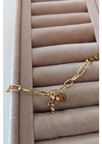 Kadın Yılbaşı Christmas Temalı Harf Detaylı Bileklik fiyatları