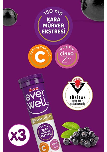 Everwell Karamürver C Vitamin Tablet 15'li 67.5 G x 3 Adet