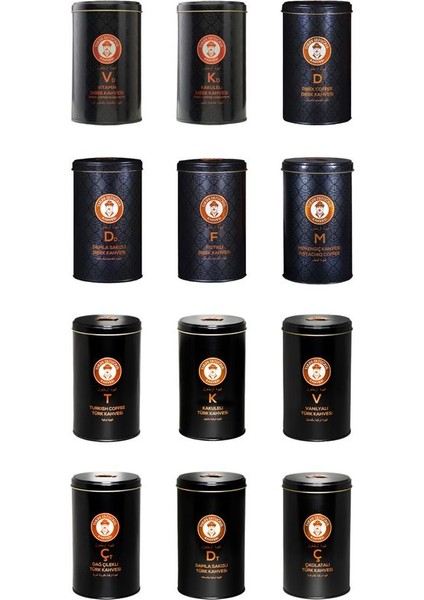 Tanışma Seti Türk ve Dibek Kahvesi Çeşitleri Teneke 250 G - 12 Çeşit