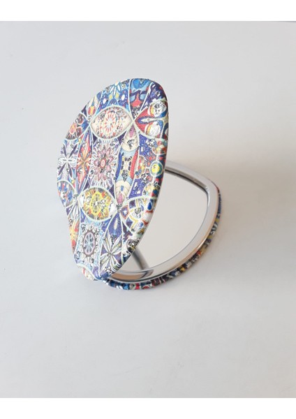 Şık Desenli, Taşlı, Çift Taraflı,kalp Şekilli Ince 7 cm Cep, Çanta, Makyaj Aynası fiyatları