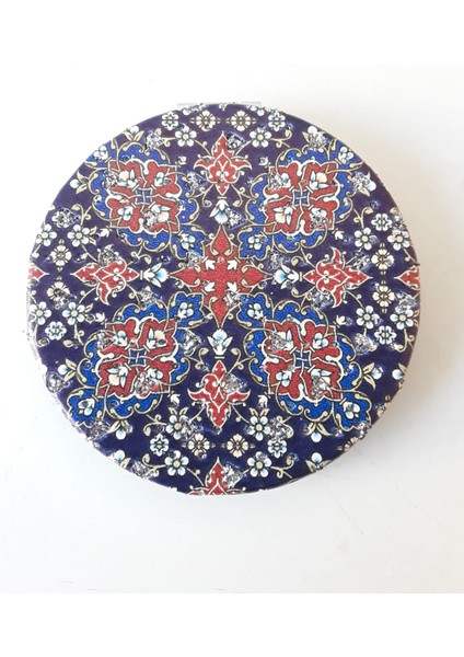 Şık Desenli, Taşlı, Çift Taraflı,yuvarlak Ince 7 cm Cep, Çanta, Makyaj Aynası