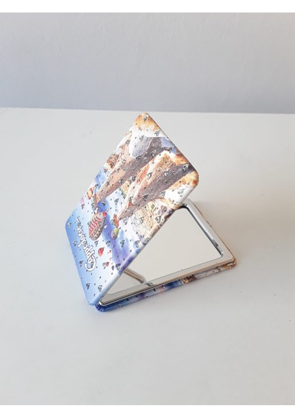 Şık Desenli, Taşlı, Çift Taraflı,dikdörtgen İNCE(6,50X8,50 Cm) Cep, Çanta, Makyaj Aynası fiyatları