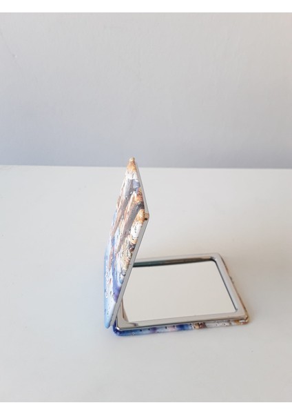 Şık Desenli, Taşlı, Çift Taraflı,dikdörtgen İNCE(6,50X8,50 Cm) Cep, Çanta, Makyaj Aynası modelleri